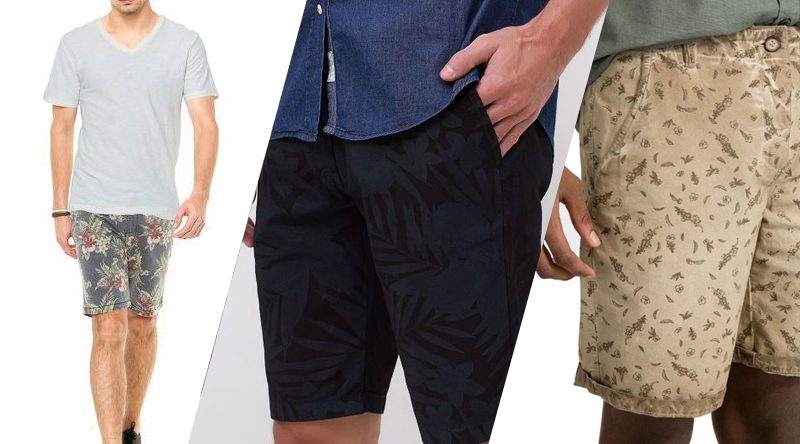 Para 2017 as Bermudas masculinas estampadas ganham flores