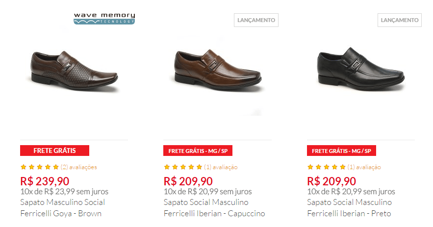 Sapatos Masculinos sem cadarco