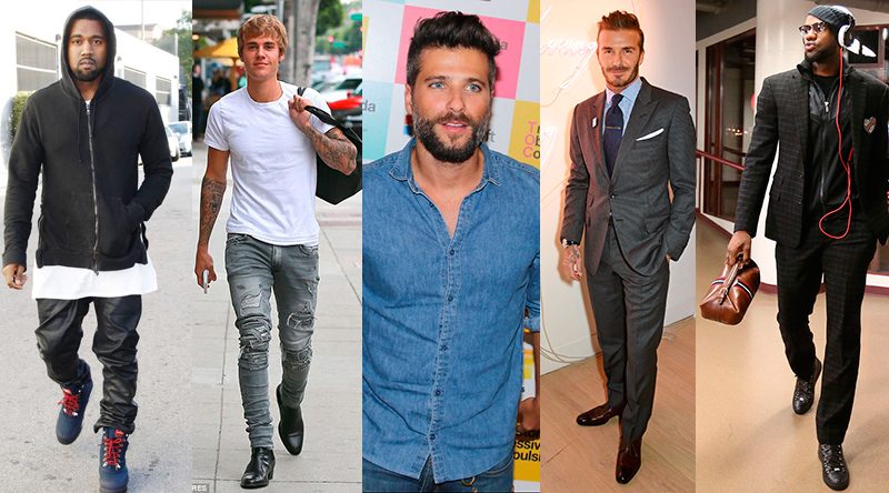 Looks dos famosos: Kanye West; Justin Bieber, Bruno Gagliasso, David Beckham e Le Brown James