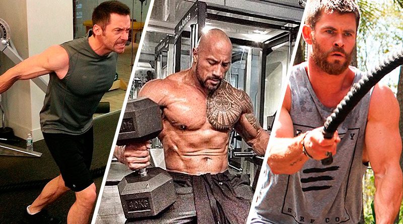 Shape sarado: O que fazem Dwayne Johnson (The Rock), Chris Hemsworth (Thor) e Hugh Jackman (Wolverine)?