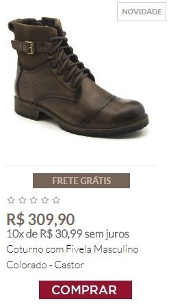 Coturno com Fivela Masculino Colorado - Castor 