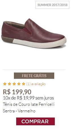 Tênis de Couro Iate Ferricelli Sentra - Vermelho