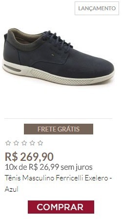 Tênis Masculino Ferricelli Exelero - Azul